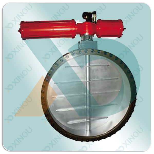 Pneumatic ventilation butterfly valve